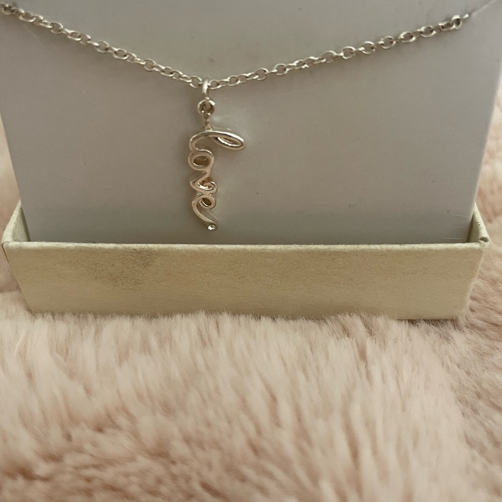 Sterling silver dipped nickel free 16-18”  love necklace